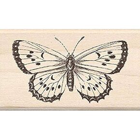 Inkadinkado Handrawn Butterfly Wood Stamp for Scrapbooking, 1 Piece 1.75'' L x 3'' W