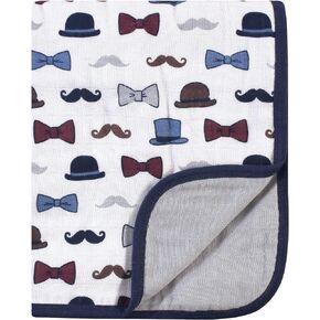 Little Treasure Unisex Baby Cotton Muslin Tranquility Quilt Blanket, Handsome Fella, One Size