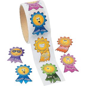 Motivational Smiley Face Stickers - 1 Piece - Educational and Learning Activities for Kids