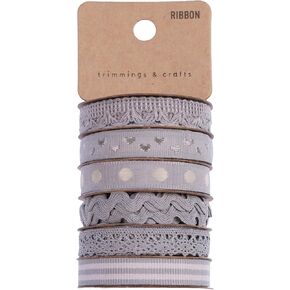 Assorted Ribbon for Crafts Hair Ribbons for Girls Fabric Ribbon Thin Ribbon Grosgrain Ribbon Craft Ribbon Ribbon for Bows Ribbon for Hair Ribbon for Hair Bows Cloth Ribbon Decorative Trim - Grey