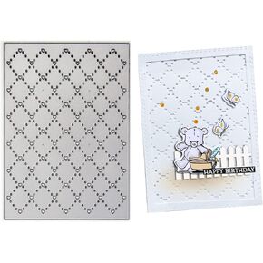 Arbuya Quilted Backdrop Die Cuts for Card Making Diamond Background Metal Cutting Dies for DIY Scrapbooking Photo Album Paper Decorative-AN178