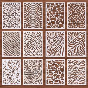 10 PCS Stencils For Crafts Reusable Densely Patterned Cool Painting Stencil Set,5.9''*5.9''Plastic Painting Stencils For Scrapbooking Cookies Tile Furniture Wall Floor Decoration Craft Drawing Tracing