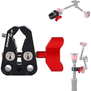 IFOOTAGE Phone Camera Super Clamp Quick Release, Comes with The 3/8" to 1/4" Screw, 3/8" Thread, Clamp Adjustable Range 20-48mm, Internal Gasket, Pipe for Tripods Microphone Stands Motorbikes