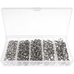 400pcs Stainless Steel Split Rings Kit Fishing Lures Ring Chain Connector with Storage Box