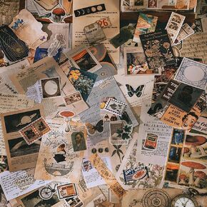 Vintage Scrapbooking Stickers and Paper 400PCS,Vintage Scrapbook Paper Materials for Cottagecore Junk Journal Supplies,Aesthetic Craft Paper for Art Craft Notebook Album Invitations Journals Planners