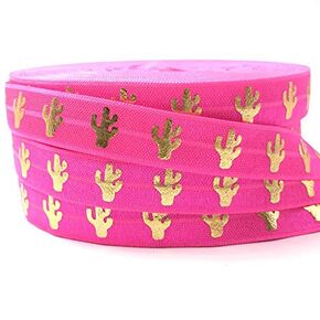 Fold Over Elastic Printed for Hair Ties 5/8 FOE DIY 10 Yard Roll (Blue Soccer)