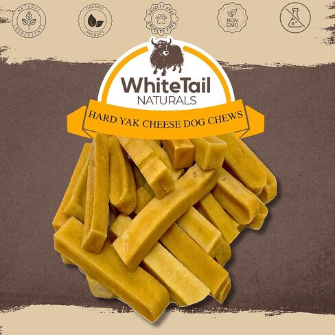 WhiteTail Naturals - Yak Cheese Dog Chews - Long Lasting Tough Dog Bones for Aggressive Chewers & Teething Puppies - All Natural Himalayan Dental Milk Chew Bone (2, Extra Large) in Kuwait