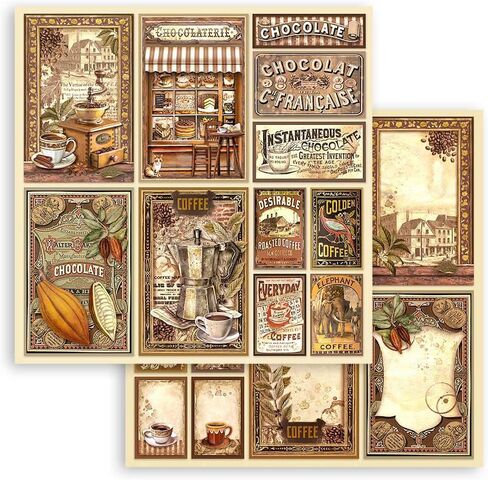 قهوة ستامبيريا وشوكولاتة من كريستينا رادوفان - حزمة جامعي المصممين مع وسادة ورقية مصممة مقاس 12 × 12، ووسادة ورق خلفية ماكسي مقاس 12 × 12 وأشياء زائلة in Kuwait