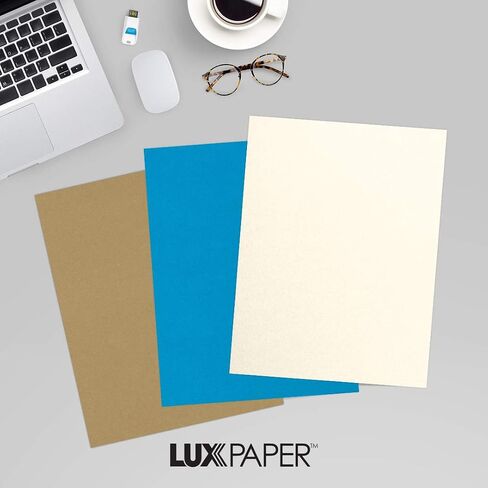 LUXPaper 8.5" x 11" Cardstock for Crafts and Cards in 105 lb. Champagne Metallic, Supplies, 250 pack (Cream) in Saudi Arabia