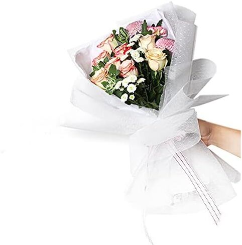 20 Sheets Floral Wrapping Mesh Paper Round Circle Net Openwork Floral Package Paper Roll DIY Flower Bouquet Gift Packing Materials Craft Net Paper Florist Supplies for Birthday Wedding Holiday Decor in Saudi Arabia