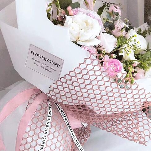 20 Sheets Floral Wrapping Mesh Paper Round Circle Net Openwork Floral Package Paper Roll DIY Flower Bouquet Gift Packing Materials Craft Net Paper Florist Supplies for Birthday Wedding Holiday Decor in Saudi Arabia