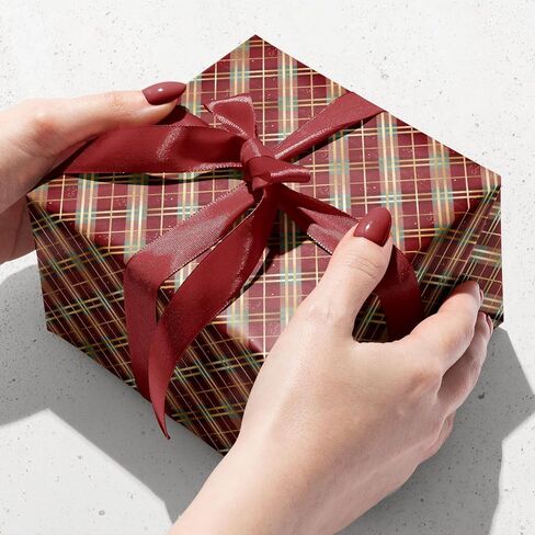 أوراق ورق تغليف مسطحة لعيد الميلاد - 12 ورقة مع 4 أنماط باللون الأحمر والأزرق - تصميم مسطح مقطوع مسبقًا ومطوي (20 بوصة × 27.5 بوصة لكل ورقة) in Kuwait