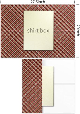 أوراق ورق تغليف مسطحة لعيد الميلاد - 12 ورقة مع 4 أنماط باللون الأحمر والأزرق - تصميم مسطح مقطوع مسبقًا ومطوي (20 بوصة × 27.5 بوصة لكل ورقة) in Kuwait