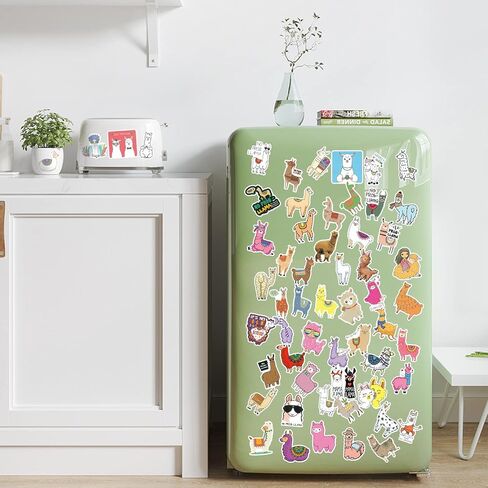 Funny Llama Stickers 100PCS Cute Animal Alpaca Decals Gifts for Boys Girls Kids Teens Vinyl Waterproof Stickers for Water Bottles Laptop Skateboard Llama Party Favors in Saudi Arabia