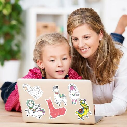 Funny Llama Stickers 100PCS Cute Animal Alpaca Decals Gifts for Boys Girls Kids Teens Vinyl Waterproof Stickers for Water Bottles Laptop Skateboard Llama Party Favors in Saudi Arabia