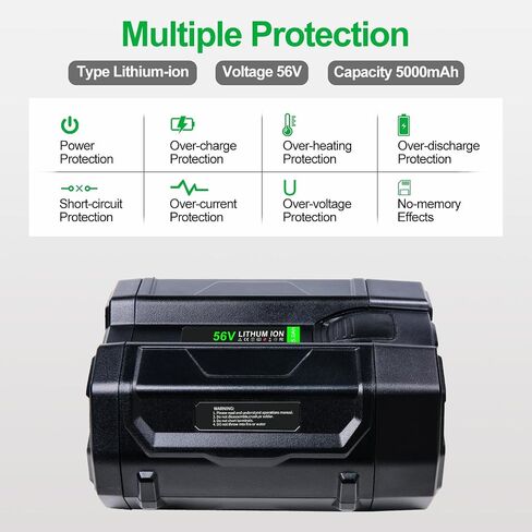 JGSPJ 5.0Ah BA2800T استبدال البطارية لـ EGO 56V BA2800 BA4200 BA4200T BA1400 BA1400T بطاريات ليثيوم أيون متوافقة مع جزازة العشب 56 فولت، منفاخ أوراق الشجر، بالمنشار in Saudi Arabia