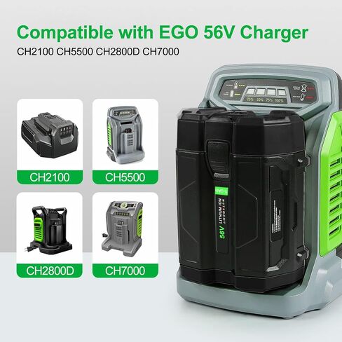 JGSPJ 5.0Ah BA2800T استبدال البطارية لـ EGO 56V BA2800 BA4200 BA4200T BA1400 BA1400T بطاريات ليثيوم أيون متوافقة مع جزازة العشب 56 فولت، منفاخ أوراق الشجر، بالمنشار in Saudi Arabia