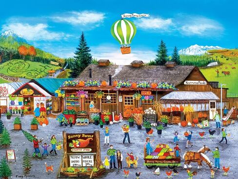 أحجية الصور المقطوعة 750 قطعة من Masterpieces للبالغين أو العائلة أو الأطفال - Sunny Farms - 18 بوصة × 24 بوصة in Saudi Arabia