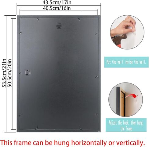 16x20 Picture Frames, Display Pictures14x18 Inch with Mat or 16x20 Inch Without Mat, 16x20 Diamond Painting Frame Solid Wood Black (T22B1620B1418) in Saudi Arabia