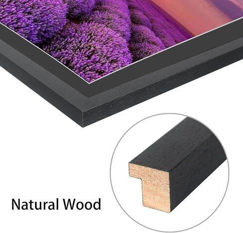 16x20 Picture Frames, Display Pictures14x18 Inch with Mat or 16x20 Inch Without Mat, 16x20 Diamond Painting Frame Solid Wood Black (T22B1620B1418) in Saudi Arabia