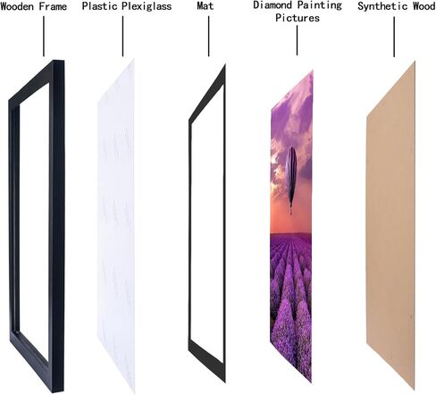 16x20 Picture Frames, Display Pictures14x18 Inch with Mat or 16x20 Inch Without Mat, 16x20 Diamond Painting Frame Solid Wood Black (T22B1620B1418) in Saudi Arabia