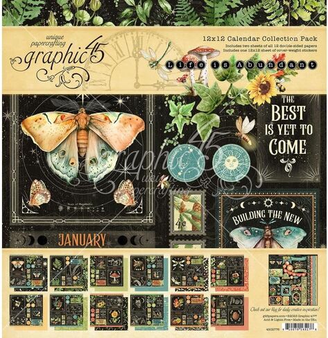 حزمة مجموعة Graphic 45 Life is Abundant - حزمة مجموعة 12 × 12 + 12 × 12 حزمة ورق مزدوجة الجوانب in Kuwait