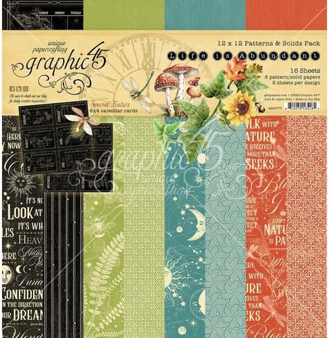 حزمة مجموعة Graphic 45 Life is Abundant - حزمة مجموعة 12 × 12 + 12 × 12 حزمة ورق مزدوجة الجوانب in Kuwait