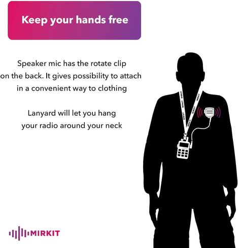 ميكروفون مكبر صوت MIRKIT عالي التحمل متوافق مع راديو موتورولا مع دبوس M2: CLS1110، CP110، CP200، RDU4100، RMU2040، DLR1020. اضغط لتتحدث مع ميكروفون ومشغل راديو Lanyard Ham للراديو ثنائي الاتجاه in Kuwait