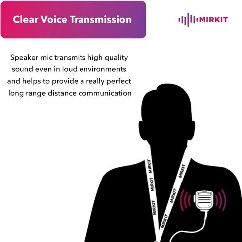 ميكروفون مكبر صوت MIRKIT عالي التحمل متوافق مع راديو موتورولا مع دبوس M2: CLS1110، CP110، CP200، RDU4100، RMU2040، DLR1020. اضغط لتتحدث مع ميكروفون ومشغل راديو Lanyard Ham للراديو ثنائي الاتجاه in Kuwait
