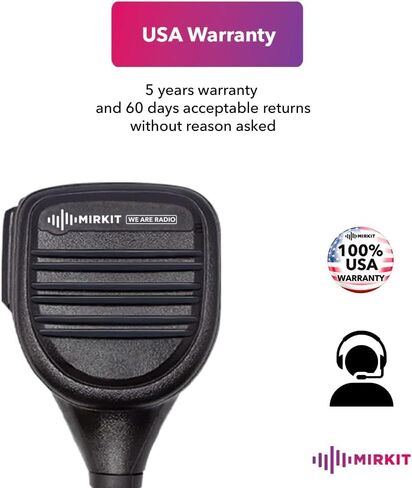 ميكروفون مكبر صوت MIRKIT عالي التحمل متوافق مع راديو موتورولا مع دبوس M2: CLS1110، CP110، CP200، RDU4100، RMU2040، DLR1020. اضغط لتتحدث مع ميكروفون ومشغل راديو Lanyard Ham للراديو ثنائي الاتجاه in Kuwait
