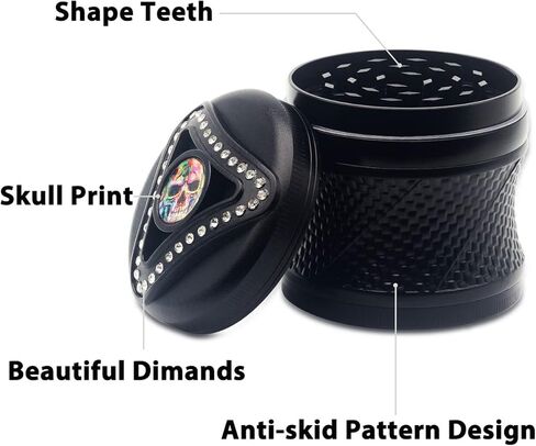 OTAVILEM Large Spice Grinder, 2.5" Skull Grinder for Kitchen and More (Black) in Kuwait