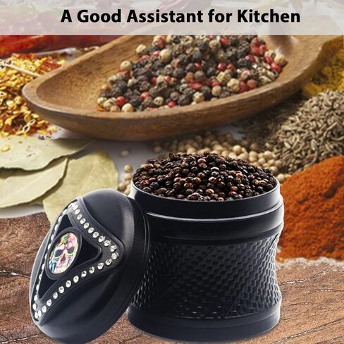 OTAVILEM Large Spice Grinder, 2.5" Skull Grinder for Kitchen and More (Black) in Kuwait