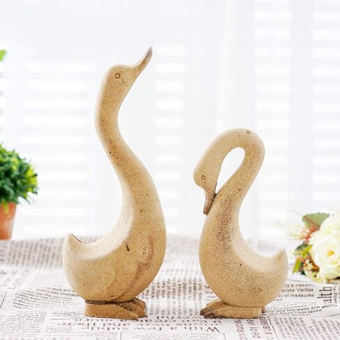 Exceart 1 Pair Unfinished Wooden Goose Figurines DIY Blank Animal Statue Model Great for Arts and Crafts (DIY Goose) in Saudi Arabia