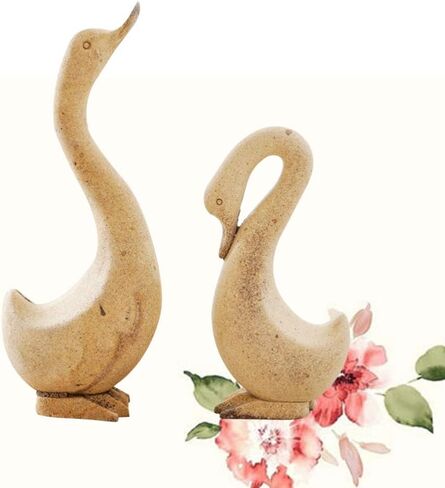 Exceart 1 Pair Unfinished Wooden Goose Figurines DIY Blank Animal Statue Model Great for Arts and Crafts (DIY Goose) in Saudi Arabia