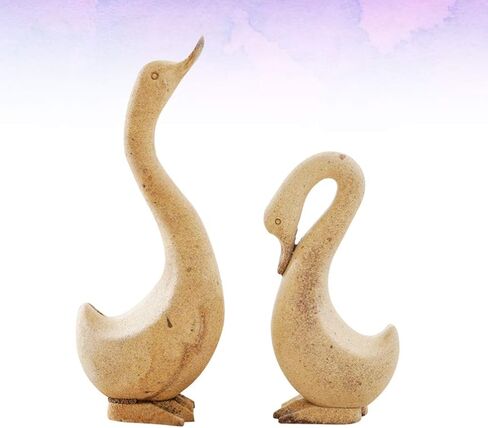 Exceart 1 Pair Unfinished Wooden Goose Figurines DIY Blank Animal Statue Model Great for Arts and Crafts (DIY Goose) in Saudi Arabia