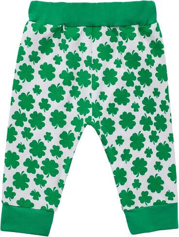 Baby Boys My First St. Patrick's Day Outfit Infant Clover Bodysuit Lucky Charm Pants with Hat in Saudi Arabia