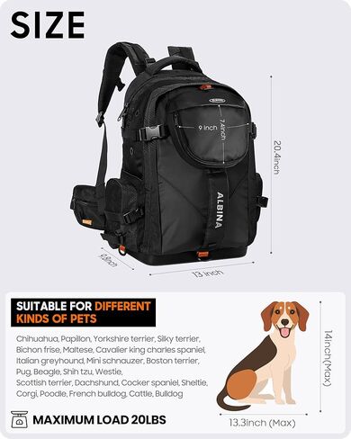 حقيبة ظهر لحمل الكلاب الصغيرة، مقاومة للماء، جيدة التهوية، جيب للوجبات الخفيفة، لوحة خلفية مريحة. مثالية للحيوانات الأليفة الصغيرة والقطط في الأنشطة الخارجية. قاعدة صلبة من مادة EVA، حجرة منفصلة للكمبيوتر المحمول (أزرق) in Kuwait