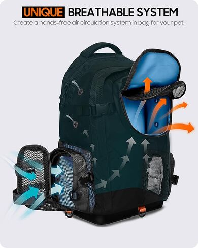 حقيبة ظهر لحمل الكلاب الصغيرة، مقاومة للماء، جيدة التهوية، جيب للوجبات الخفيفة، لوحة خلفية مريحة. مثالية للحيوانات الأليفة الصغيرة والقطط في الأنشطة الخارجية. قاعدة صلبة من مادة EVA، حجرة منفصلة للكمبيوتر المحمول (أزرق) in Kuwait