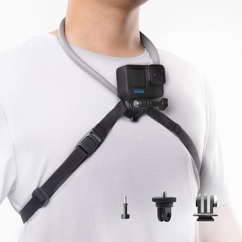 PGYTECH CapLock POV حامل الرقبة لـ DJI OSMO Action 4/3، Gopro Hero 12/11/10، OSMO Pocket 3/2، حامل سيلفي للرقبة للفيديو بدون استخدام اليد مع حزام للجسم in Saudi Arabia
