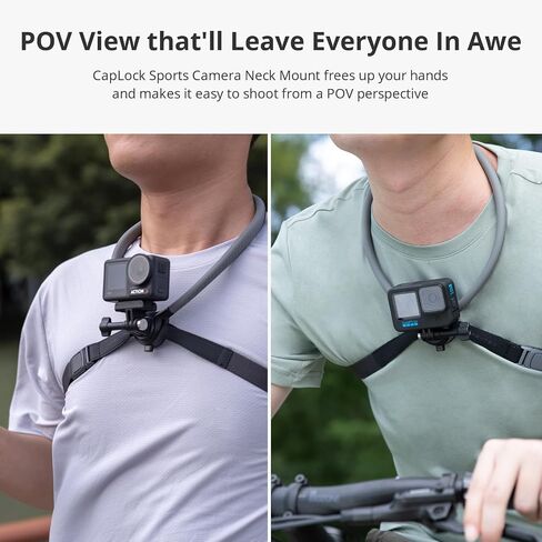 PGYTECH CapLock POV حامل الرقبة لـ DJI OSMO Action 4/3، Gopro Hero 12/11/10، OSMO Pocket 3/2، حامل سيلفي للرقبة للفيديو بدون استخدام اليد مع حزام للجسم in Saudi Arabia