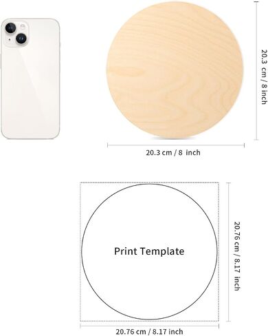 PYD Life 4 Pack Sublimation Photo Frame Home Decor Blanks 8" x 8" Round 0.6 Inch Thickness Plywood Wall Hanging with Stand for Heat Press Machine Heat Transfer in Saudi Arabia