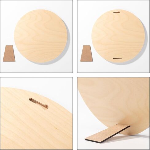 PYD Life 4 Pack Sublimation Photo Frame Home Decor Blanks 8" x 8" Round 0.6 Inch Thickness Plywood Wall Hanging with Stand for Heat Press Machine Heat Transfer in Saudi Arabia