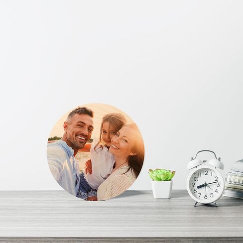 PYD Life 4 Pack Sublimation Photo Frame Home Decor Blanks 8" x 8" Round 0.6 Inch Thickness Plywood Wall Hanging with Stand for Heat Press Machine Heat Transfer in Saudi Arabia
