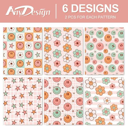 AnyDesign 12 ورقة من ورق تغليف الوجه المبتسم، ورق تغليف هدايا ديزي ملون، ورق فني للديكور اليومي لمستلزمات تغليف عيد ميلاد الطفل، 19.7 × 27.6 بوصة in Saudi Arabia