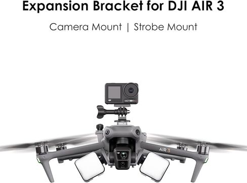 حامل توسيع للكاميرا لطائرة DJI Air 3 بدون طيار، مع فتحة لولبية 1/4 بوصة، حامل حذاء بارد، متوافق مع DJI OSMO Action 4 3 Pocket 2 1 Insta360 Go 3 2 Go Pro 11 10 9 كاميرات الحركة in Saudi Arabia