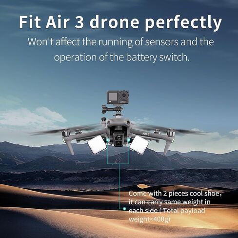 حامل توسيع للكاميرا لطائرة DJI Air 3 بدون طيار، مع فتحة لولبية 1/4 بوصة، حامل حذاء بارد، متوافق مع DJI OSMO Action 4 3 Pocket 2 1 Insta360 Go 3 2 Go Pro 11 10 9 كاميرات الحركة in Saudi Arabia