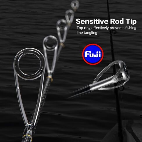 Goture 2 Piece Jigging Spinning/Casting Rod Saltwater, Slow Pitch Jigging Baitcasting Rod, Saltwater/Freshwater Medium/Medium Light/Medium Heavy Fishing Pole for Salmon, Trout, bass, Stripped bass in Saudi Arabia