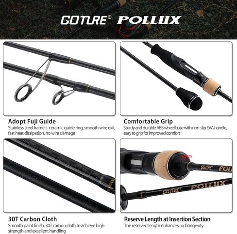 Goture 2 Piece Jigging Spinning/Casting Rod Saltwater, Slow Pitch Jigging Baitcasting Rod, Saltwater/Freshwater Medium/Medium Light/Medium Heavy Fishing Pole for Salmon, Trout, bass, Stripped bass in Saudi Arabia