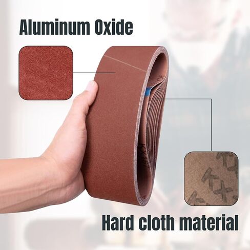 POWERTEC 3 x 18 Inch Sanding Belts, 10 Each of 40/60/80 Grits, 30PK, Aluminum Oxide Belt Sander Sanding Belt Assortment for Portable Belt Sander, Wood & Paint Sanding, Metal Polishing (110804) in Saudi Arabia