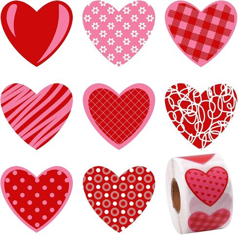 Elcoho 600 Pieces Multicolor Self-Adhesive Heart-Shaped Stickers Valentine's Day Heart Stickers for Valentine's Day or Wedding Decorations in Saudi Arabia